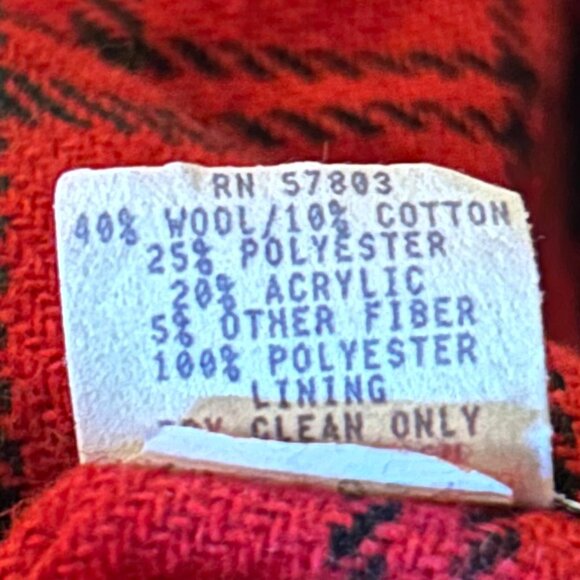 Norton McNaughton Vintage SZ 12 Red & Black Plaid Wool Blazer Academia Timeless - Picture 8 of 8